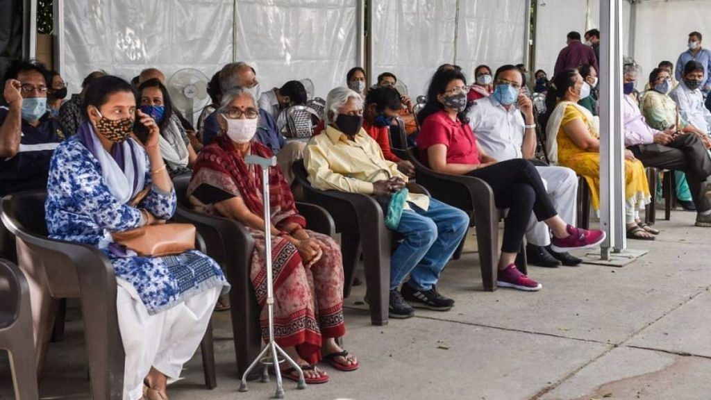 People waiting to be be vaccinated at a clinic in Delhi | Representative Image | PTI