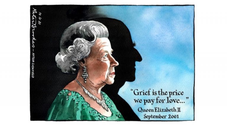 A nation shares its queen’s grief on Prince Philip’s death, and PM Johnson shifts goalposts