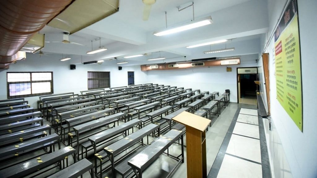An empty classroom in a leading coaching centre in Kota. | Photo: Rohit Jain Paras/ThePrint
