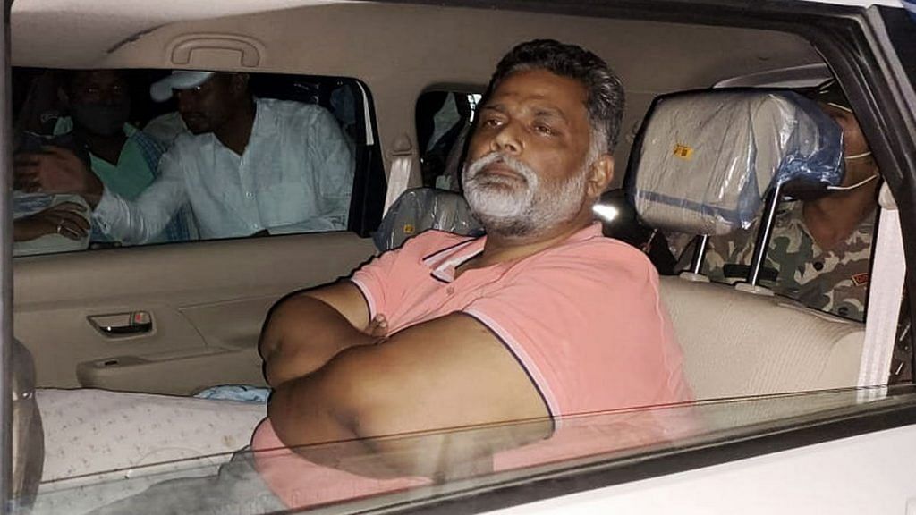 Former MP Rajesh Ranjan alias Pappu Yadav is taken for a a midnight court hearing in Supaul district of Bihar on 12 May | Photo: ANI
