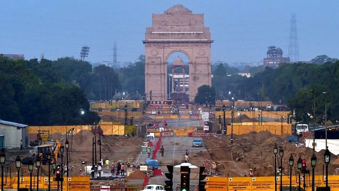 Construction work underway as part of the Central Vista project | Representational Image | Manvender Vashist | PTI