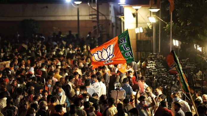 Representational image of BJP workers and supporters | Manisha Mondal | ThePrint File photo