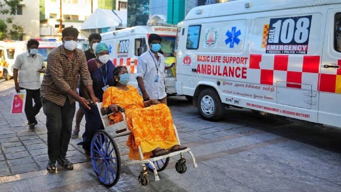 Representational image | A patient being wheeled into Rajiv Gandhi Government General Hospital in Chennai | Suraj Singh Bisht | ThePrint