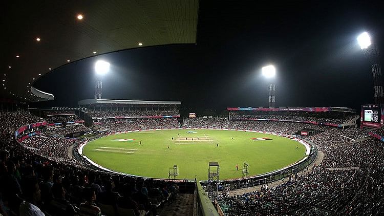 A cricket match underway at Eden Garden
