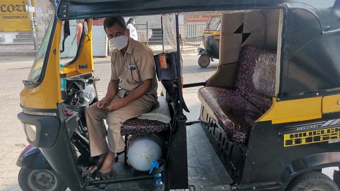 Dattatray Sawant in his autorickshaw 'ambulance' | Photo: Angana Chakrabarti