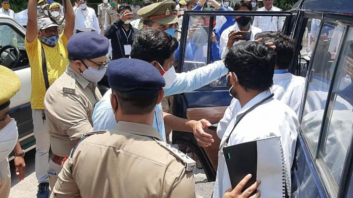UP Police take four junior doctors into custody after they attempted to meet CM Yogi Adityanath on 23 May 2021 | By special arrangement