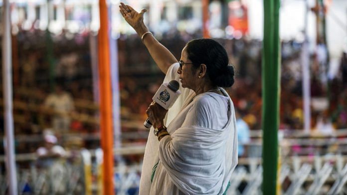 File photo of West Bengal CM Mamata Banerjee speaking during an election campaign rally | Photographer: Prashanth Vishwanathan | Bloomberg