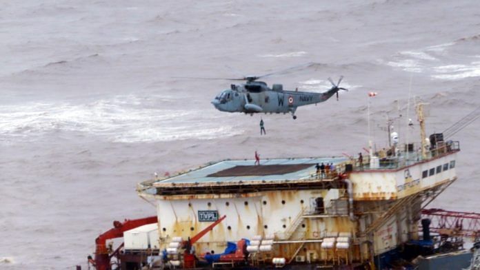 Representational image | Indian Navy and Coast Guard carry out rescue operation in Maharashtra in 19 May 2021 | ANI