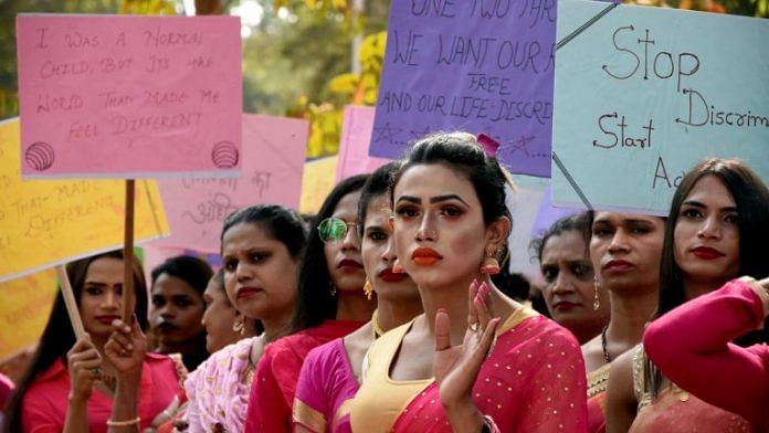 File image of transgender persons at a protest | Photo: ANI