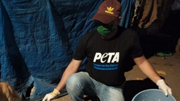 A PETA India worker | Representational image | Twitter/@PetaIndia