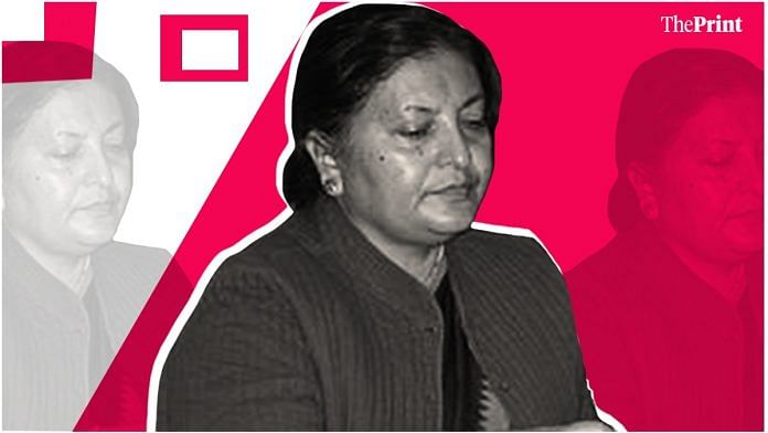 Nepal President Bidya Devi Bhandari | Illustration by Soham Sen | ThePrint