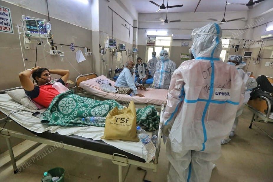 Young patients admitted to the ICU ward at the Sarojini Naidu Medical College and Hospital in Agra. | Photo: Praveen Jain/ThePrint