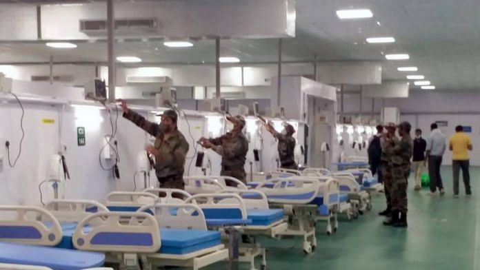 Military personnel help set up a 750-bed Covid facility at Varanasi | Representational image | ANI