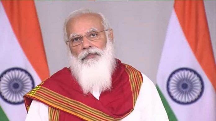 Prime Minister Narendra Modi speaking at the Vesak Day programme, on 26 May 2021 | PTI