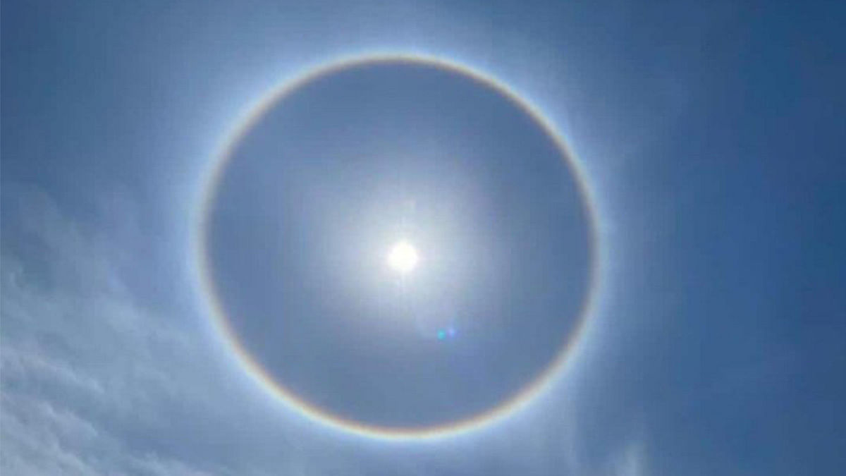 Halo effect around sun caused by ice crystals - KUAM.com-KUAM News: On Air.  Online. On Demand.