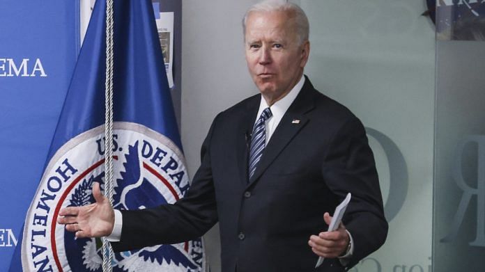 US President Joe Biden speaks while visiting the Federal Emergency Management Agency (FEMA) headquarters in Washington, DC, on 24 May 2021 | Photographer: Oliver Contreras/Sipa/Bloomberg