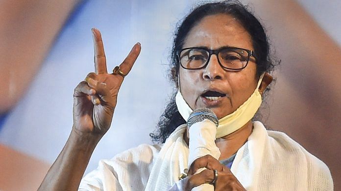 TMC supremo and West Bengal CM Mamata Banerjee during an interaction with the media in Kolkata, on 2 May 2021 | PTI