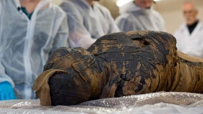 Body of a pregnant woman which was turned into a mummy