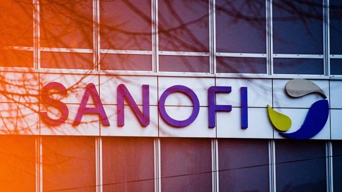 A logo at the Sanofi campus in the Gentilly district in Paris, France | Photographer: Nathan Laine | Bloomberg