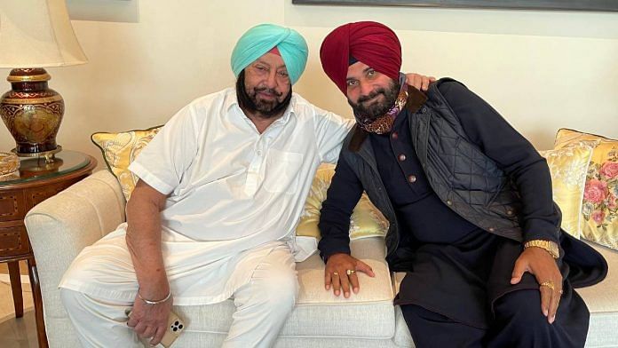 File photo of Capt Amarinder Singh and Navjot Singh Sidhu | ANI