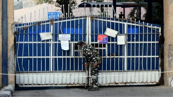 Representational image | A security person stands guard at Tihar jail in New Delhi | ANI File Photo