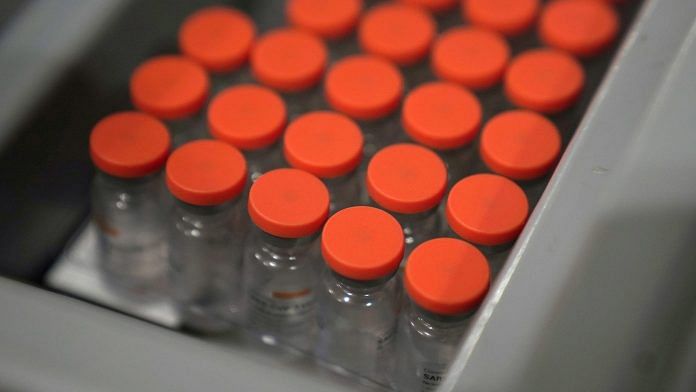 A tray with vials of the Sinovac Biotech Ltd. Covid-19 vaccine during a vaccination at Tanah Abang market in Jakarta, Indonesia (File photo) | Photographer: Dimas Ardian | Bloomberg