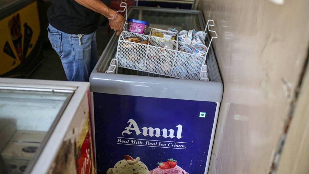 An Amul branded refrigerator at a store in Mumbai, in March 2021 | Dhiraj Singh | Bloomberg