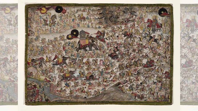 A painting depicting Battle of Haldighati | Wikimedia