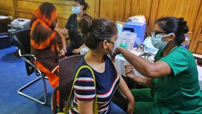 A healthcare worker administers Covid vaccine (representational image) | Photo: Praveen Jain | ThePrint