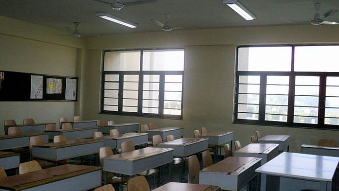 Representational image of an empty classroom in a school | Photo: Wikimedia Commons