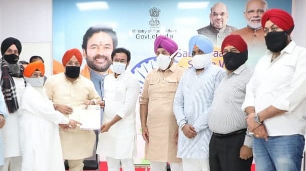 Sikh delegation meets Minister of State for Home Affairs G Kishan Reddy in New Delhi, on 29 June 2021