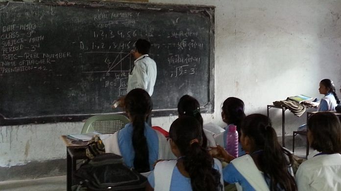 File photo of a teacher teaching mathematics