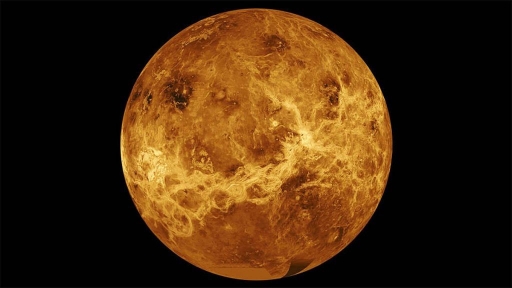An image of the planet Venus. The image is a composite of data from NASA's Magellan spacecraft and Pioneer Venus Orbiter | Credits: NASA/JPL-Caltech