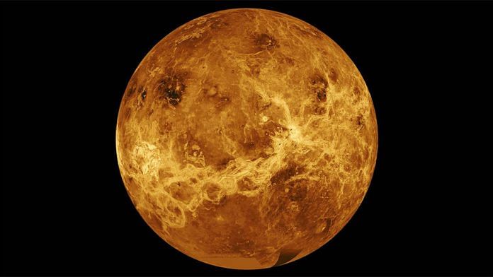 An image of the planet Venus. The image is a composite of data from NASA's Magellan spacecraft and Pioneer Venus Orbiter | Credits: NASA/JPL-Caltech