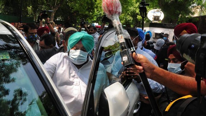 Punjab Chief Minister Amarinder Singh after his three-hour-long meeting with a 3-member AICC panel in New Delhi in June | Photo: Suraj Singh Bisht