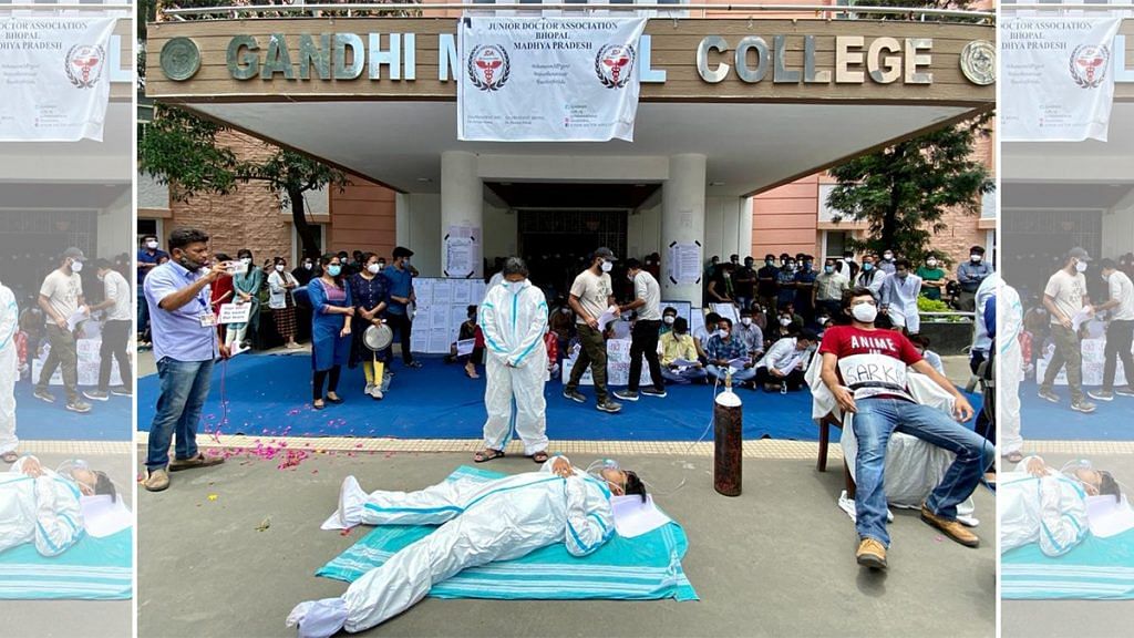 Doctors protest at the Gandhi Medical College, Bhopal | Nirmal Poddar | ThePrint