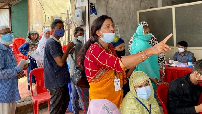 Transgender activist Noorie Khan at a vaccination camp the Transgender Welfare Society helped organise in Indore | Nirmal Poddar | ThePrint