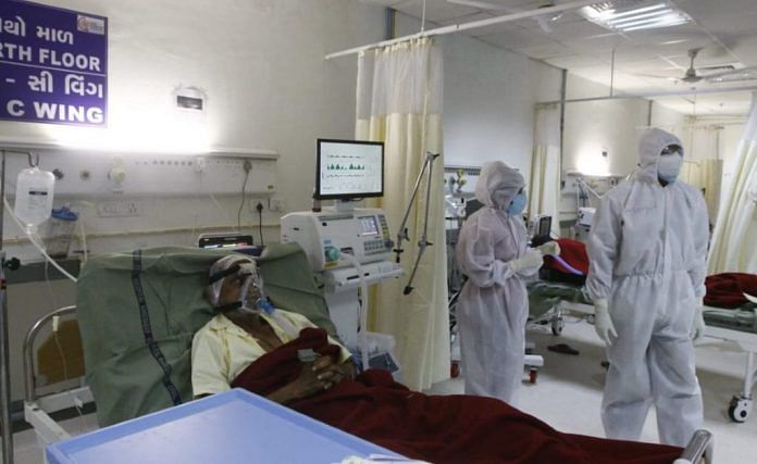 A Covid-19 patient in a hospital ward | Representational image | Praveen Jain | ThePrint