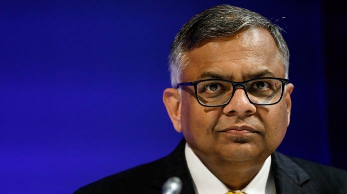 Natarajan Chandrasekaran, chairman of Tata Consultancy Services Ltd., pauses during a news conference in Brussels, Belgium (file photo) | Photographer: Dario Pignatelli | Bloomberg