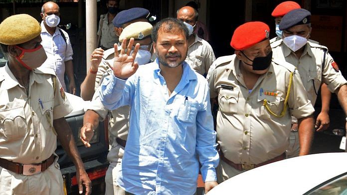 Sivasagar MLA Akhil Gogoi produced before a special National Investigation Agency (NIA) court in Guwahati on 22 June 2021. | Photo: ANI