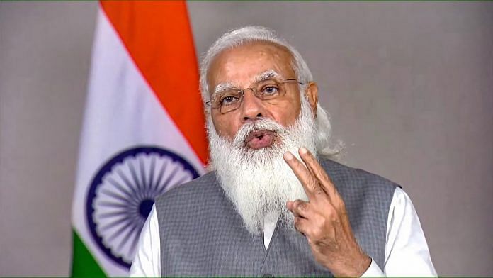 Prime Minister Narendra Modi delivers the keynote address at the 5th edition of VivaTech in New Delhi, on 16 June 2021 | PTI