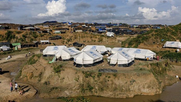 Tents provided by the UNHCR stand at the Balukhali Refugee Camp in Cox's Bazar, Bangladesh | Photographer: Ismail Ferdous | Bloomberg