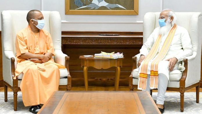 Uttar Pradesh Chief Minister Yogi Adityanath with Prime Minister Narendra Modi in New Delhi, on 11 June 2021 | Twitter/@myogiadityanath
