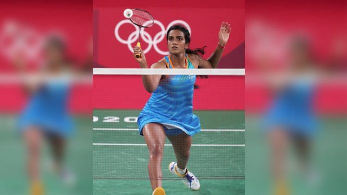 Indias Pusarla V. Sindhu in action in the women’s singles badminton match against Hong Kong Chinas Ngan Yi Cheung at the Summer Olympics 2020 in Tokyo, on 28 July 2021 | PTI