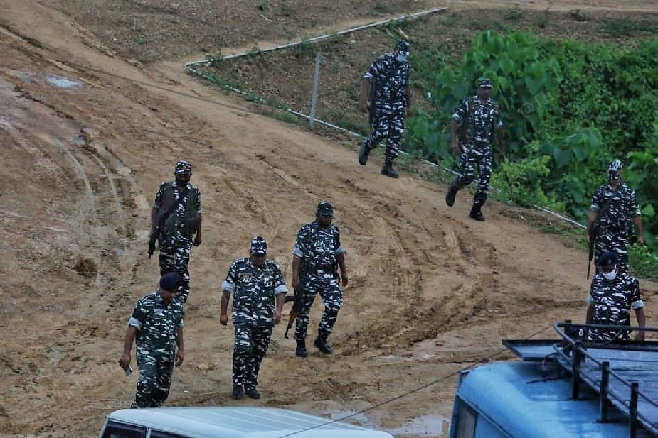 CRPF personnel at their camp at the Lailapur post | Photo: Praveen Jain | ThePrint
