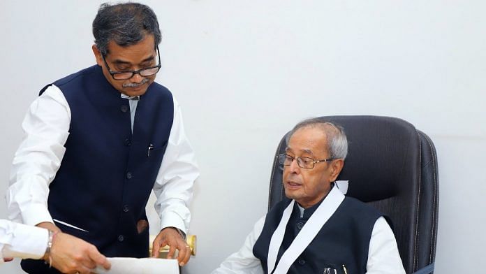 File image of Abhijit Mukherjee with his father and former President Pranab Mukherjee | Twitter | @ABHIJIT_LS