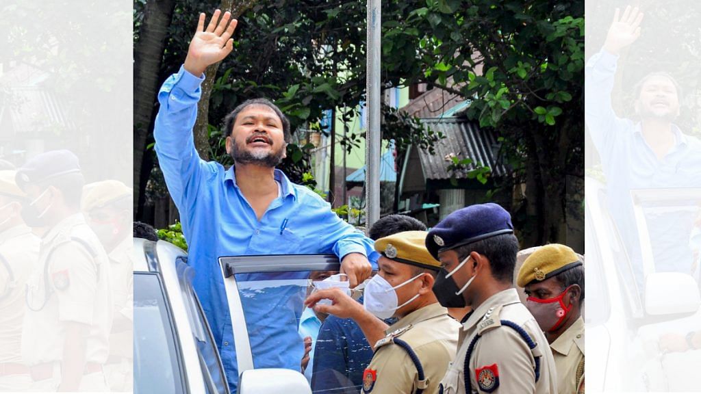 Sivasagar MLA Akhil Gogoi being produced before special National Investigation Agency (NIA) court in Guwahati on 1 July 2021 | Photo: PTI