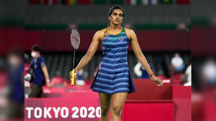 PV Sindhu at the Tokyo Olympics on 25 July 2021 | Twitter/@mygovindia