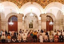 Prime Minister Modi and President Kovind with the new ministers who took oath on 7 July 2021 | Twitter