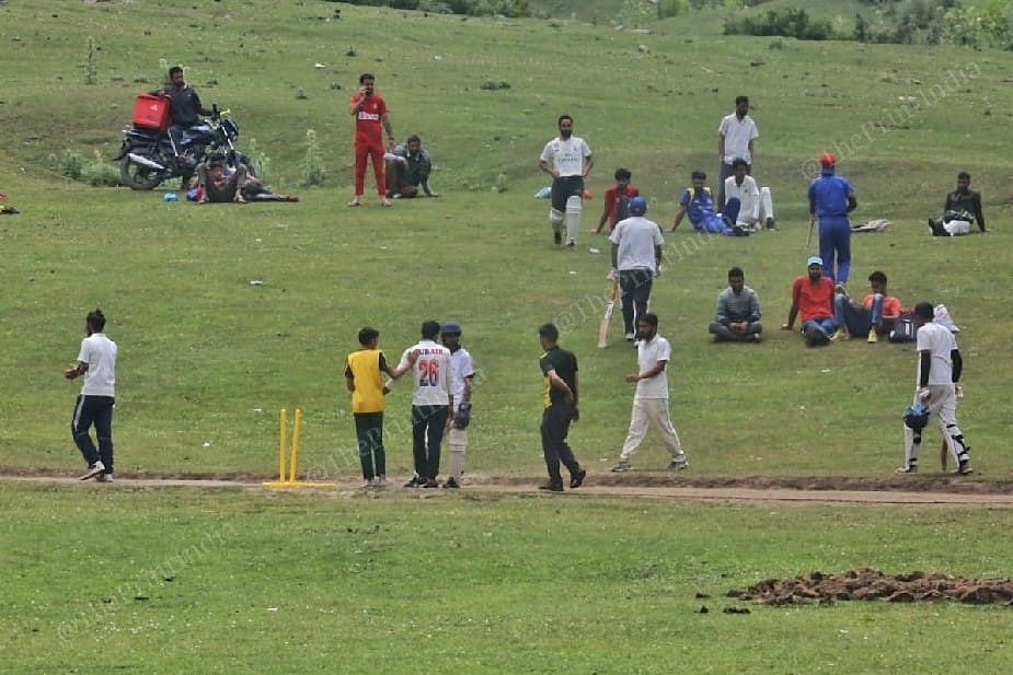 children's playing cricket match at Homepabthri Kulgam | Photo: Praveen Jain | ThePrint